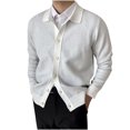 thumbnail image 2 of Mikilon Cardigan en Tricot à Revers pour Homme, Chandail Ajusté Élastique, 2 of 3