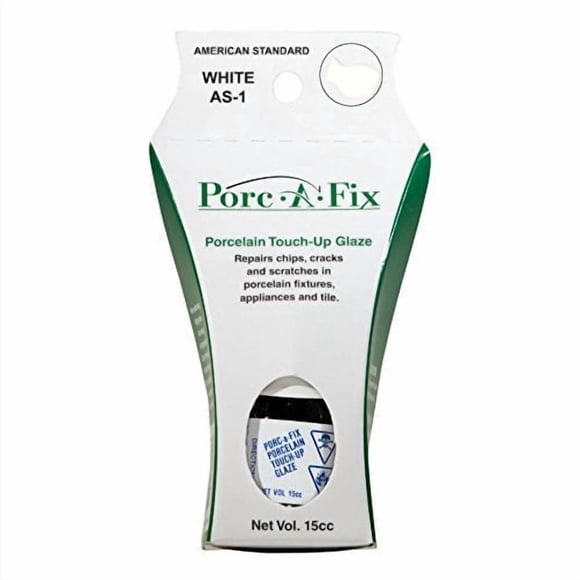 Porc-A-Fix Peinture de Glaçure pour Retouche et Réparation de Porcelaine, Standard Américain, Blanc (AS-1)