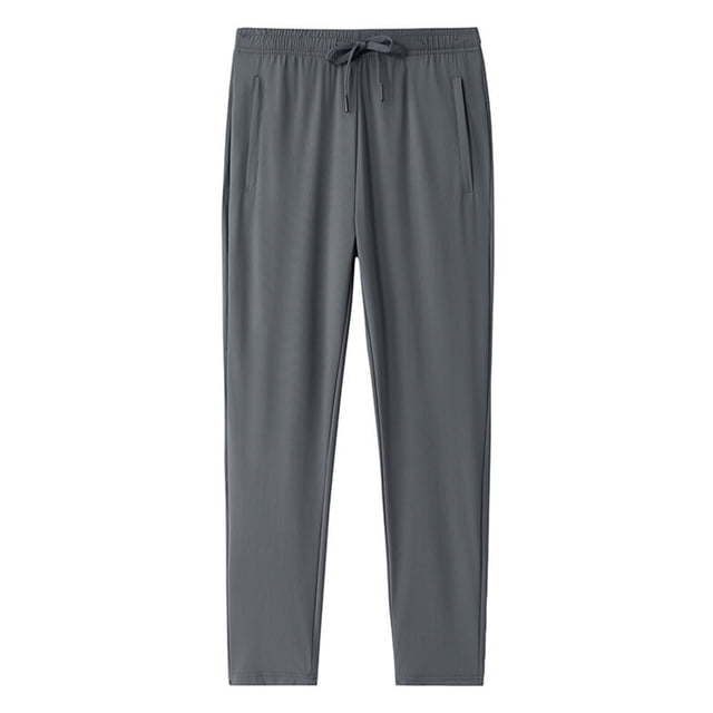 Plebaso Men's Silk Joggers Pants Drawstring Lightweight Athletic Pants Workout Running Sports Pants