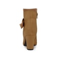 thumbnail image 4 of Unique Bargains Women's Round Toe Block Heel Boots Ankle Booties Brown US 5.5, 4 of 8