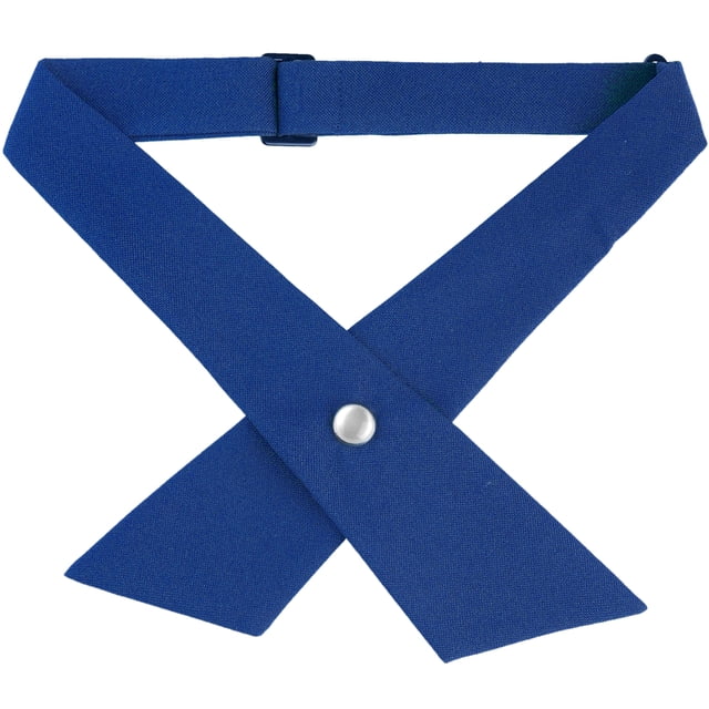 INSPIRE CHIC Unisex School Uniform Solid Adjustable Button Criss-Cross Bow Tie Blue One Size