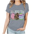 thumbnail image 1 of EGNMCR Shirts Chemises de Pâques pour Femmes Chemises Imprimé de Pâques Femmes Impression Manches Courtes Haut Manches Courtes Col Rond Haut Chemise Femmes T-, 1 of 3