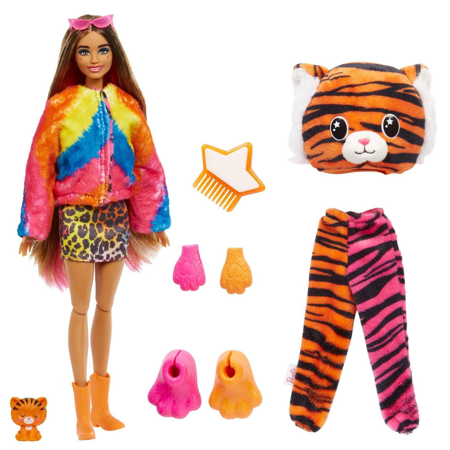 Barbie Poupée Cutie Reveal Série Jungle, tigre et accessoires