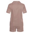thumbnail image 5 of Yuyuzo Pajama Sets for Women 2 Piece Short Sleeve Button down Shirts Lounge Sets Color Block Soft Pj Sets, 5 of 5