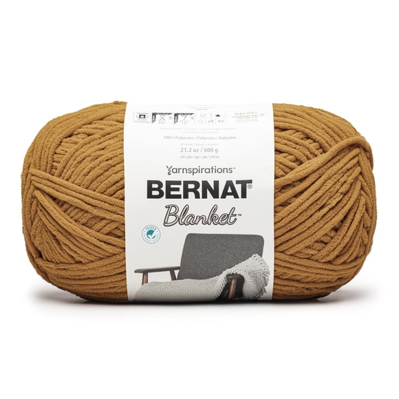 Bernat® Blanket™ #6 Super Bulky Polyester Fil, Moutarde Brûlée 21.2Oz/600G 431 Yards