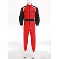 thumbnail image 3 of Linjinx Salopette pour Homme Mécanicien Halloween Pilote de Course Pompier Cosplay Combinaison Fermeture Éclair devant Combinaisons une-Pièce Rouge TTG, 3 of 6