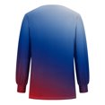 thumbnail image 4 of RXIRUCGD Haut à Manches Longues Imprimé pour Femme, Décontracté, Mode, Ample, Plissé, Col Rond, Bleu, Taille : TG, 4 of 8