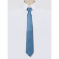 thumbnail image 2 of INSPIRE CHIC Men's Solid Color Narrow Stripes Necktie Graduation Suit Formal Ties Steel Blue, 2 of 5