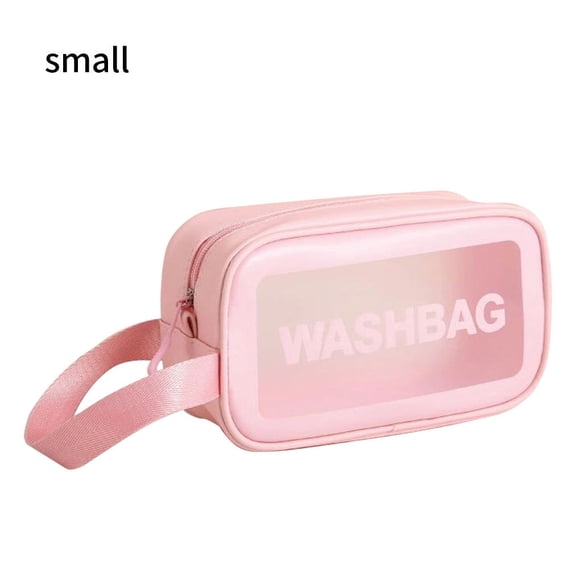 Cosmetic Bag Waterproof Makeup Pouch Travel Frosted Wash Case Toiletry Wash Case Organizer, Pink, S