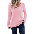 thumbnail image 1 of Womens Long Sleeve V Neck T Shirts 2025 Casual Basic Ribbed Knit Tops Lightweight Stretch Pullover Sweater Shirts, 1 of 5