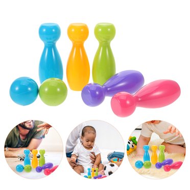 OUNONA 1 Ensemble de Quilles Jouet Ensemble de Quilles Plastique Multicolore Développement des Habiletés