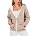 thumbnail image 1 of Timegard Vestes à Capuche Zippées pour Femmes Manches Longues Chandails en Molleton Décontractés Mode Automne avec Poches, 1 of 7