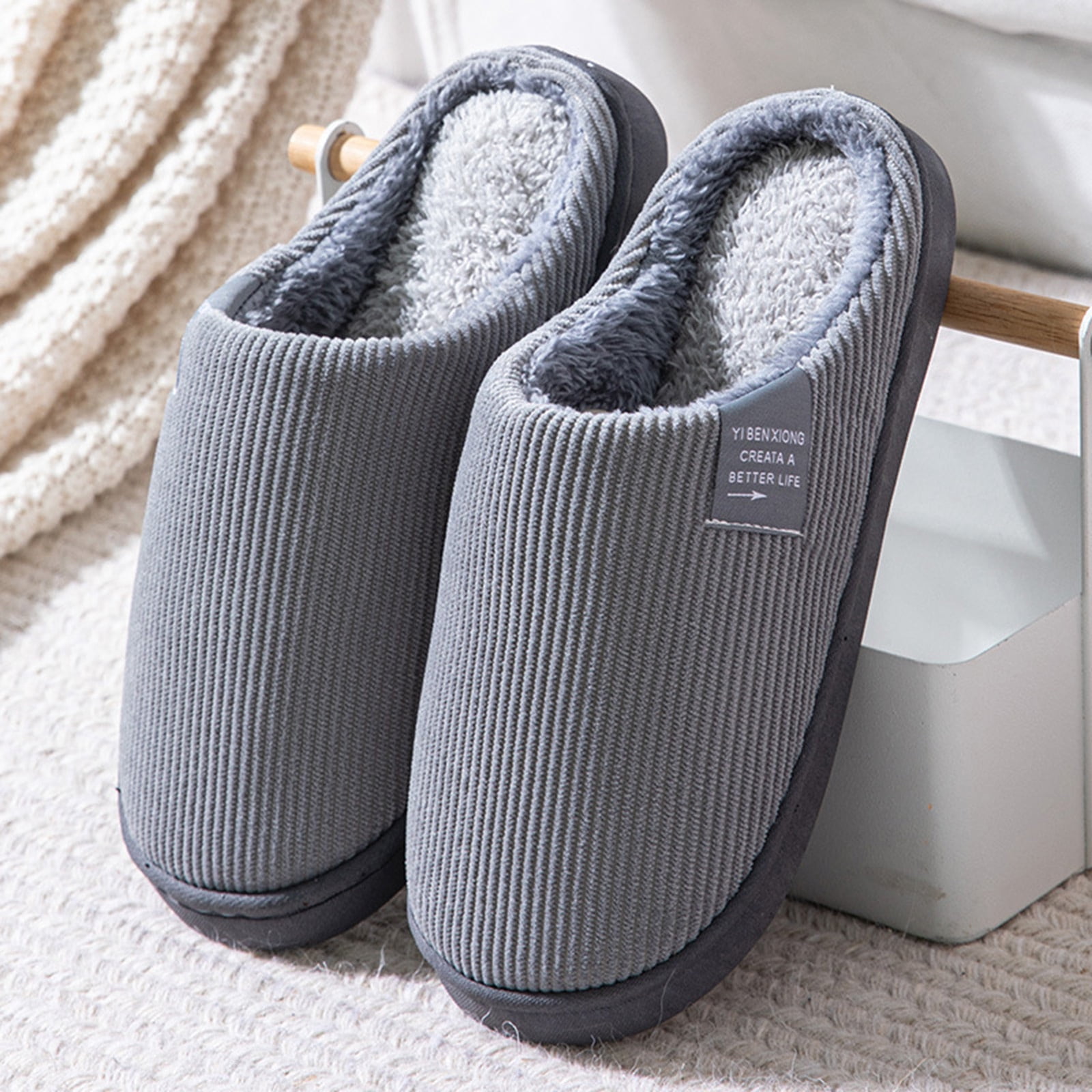 Acorn Wooly Mule Slipper Men 9 Smoke Gray Merino Felted Slip On House Shoe NEW Men main image 4