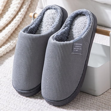 YOUSNH Mens for Men House Warm Slip Soft Plush Flop Slippers Flip on Shoes Slippers Men's Slipper Men's Slippers Men's Slippers Grey 11