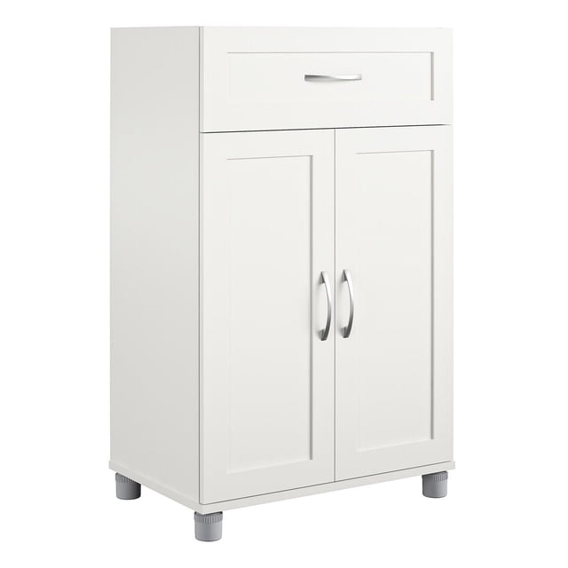 Meuble de rangement à 2 portes et 1 tiroir Lory de Systembuild Evolution, blanc