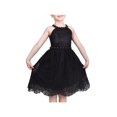 thumbnail image 1 of Robe Fille Noire Dentelle Strass Col Licou Robe de Bal Formelle Fête 10 Ans, 1 of 6