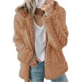 thumbnail image 1 of Innerwin Jacket Plain Ladies Outwear Autumn Long Sleeve Hoodie Coat Coffee L, 1 of 5