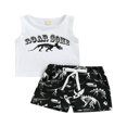 thumbnail image 1 of Boys Sets Letter Crew Neck Sleeveless Vest Tree Shorts, 1 of 6