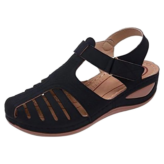 Chaussures Femme Chaussures Femme Sandales Décontractées d'Été Mode Décontractées Plates Couleur Unie à Oeillets