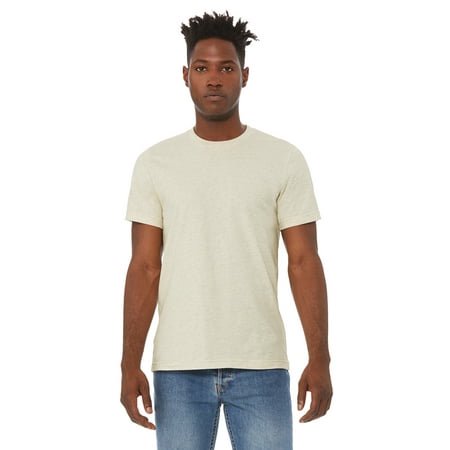 Bella Canvas Mens CVC Jersey Tee, S, Heather Prism Natural