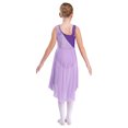 thumbnail image 2 of RUNQHUI Filles Enfants Sans Manches Ballet Lyrique Danse Contemporaine Moderne Costumes Robe Asymétrique en Maille Lavande 16, 2 of 7