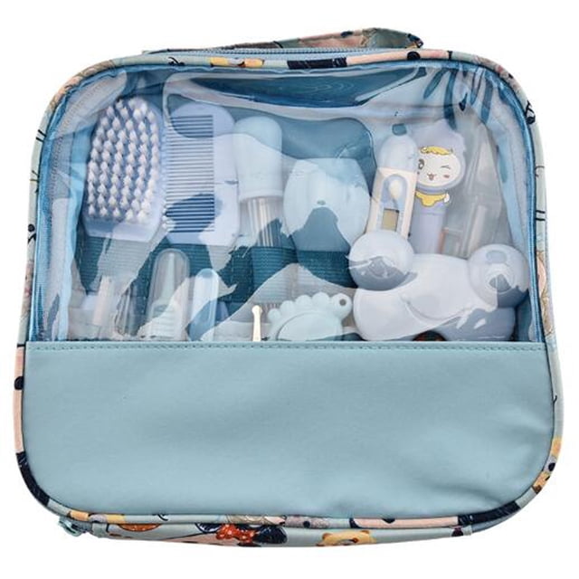 Baby Care Set| Infant and Baby Grooming | 13-piece baby care products | Nail and Nose Care with Bag with Handbag (Blue)