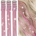 thumbnail image 1 of SUTENGDA 18 Pcs Guirlande de Cheveux à Clipser Extensions de Cheveux 19.6 Pouces Kit de Guirlande de Cheveux à Clipser Résistant à la Chaleur Scintillant Féerique Accessoires pour Cheveux pour Enfants Filles Femmes (Argent), 1 of 7
