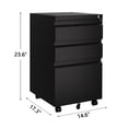 thumbnail image 4 of Mobile File Cabinet – 3 Drawer Lateral with Lock & 2 Keys – Under Desk Metal – Adjustable Shelf – Legal, Letter & A4 Files – Easy Assembly – Black, 4 of 7