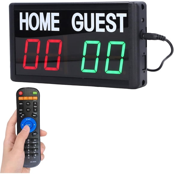 Hockey Score Board Fishhawk Led Scoreboard Black Aluminum Alloy Led Electronic Score Board Basketball Football Game Scoreboard Remote Control Scoreboard Us Plug 100 240V