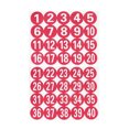 thumbnail image 1 of 40 Pcs Autocollants Numérotés Autocollants Auto-Adhésifs Numérotés Décalcomanies Décoratives pour Sacs Table Rouge, 1 of 9