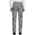 thumbnail image 3 of INSPIRE CHIC Men's Pants Snake Print Regular Fit Flat Front Elastic Waist Pants 36 Zebra Print, 3 of 6