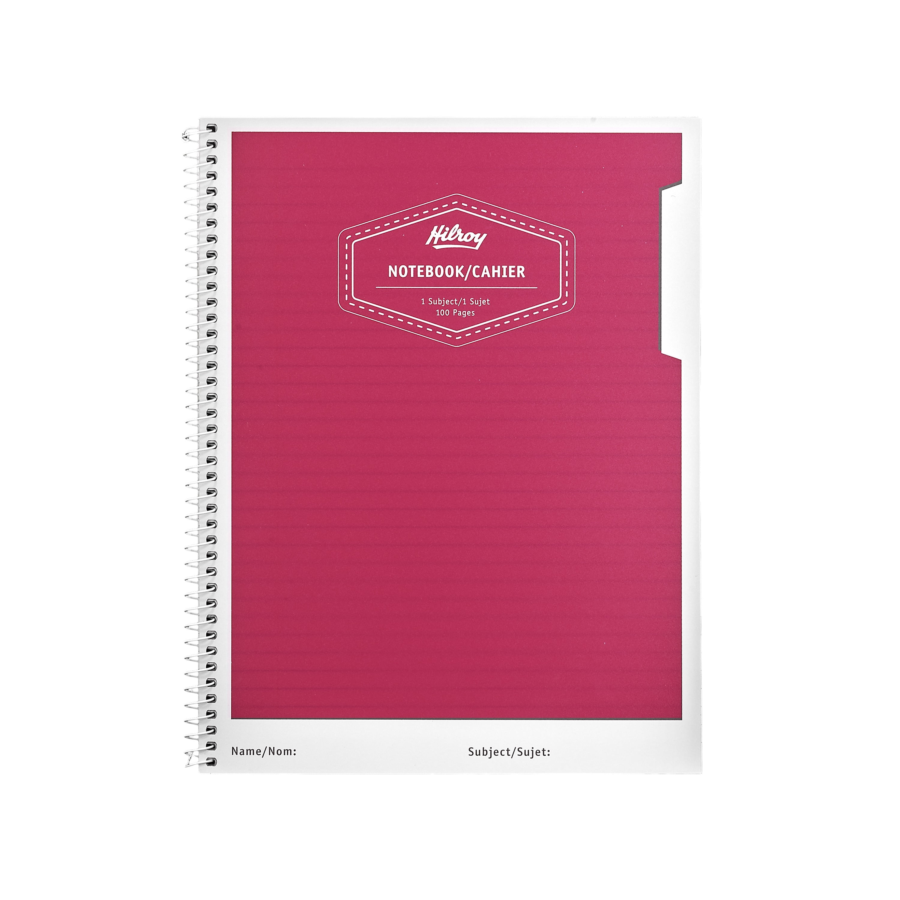 Hilroy® Core+ 1 Subject 100pg Poly Notebook, Pink