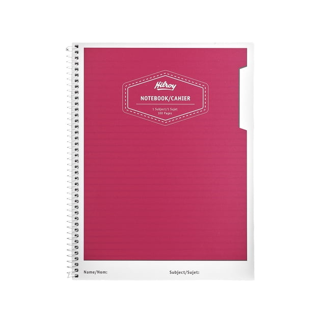 Hilroy® Core+ 1 Subject 100pg Poly Notebook, Pink