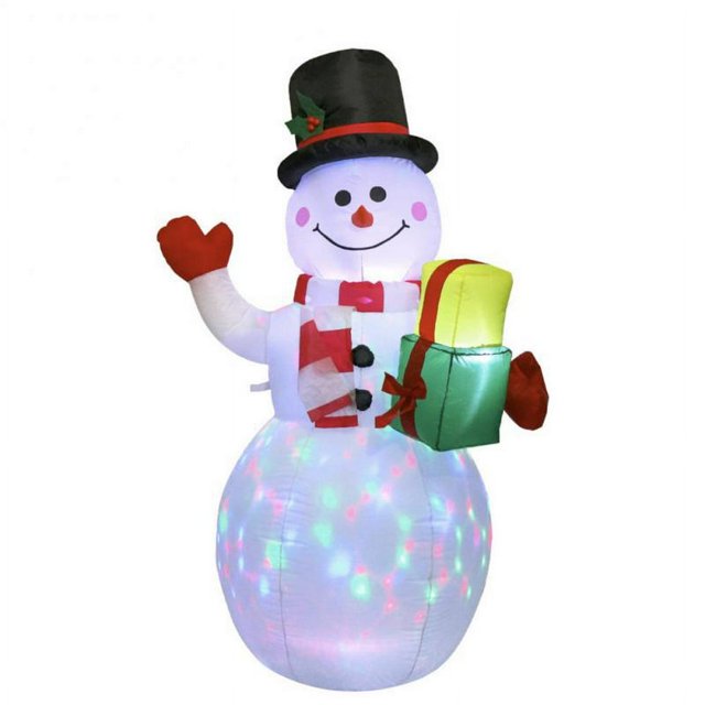 5FT Christmas Inflatables Outdoor Decorations Inflatable Snowman Blow Up Yard Decorations with Rotating LED Lights for Indoor Outdoor Christmas Holiday Yard Garden Lawn Decor
