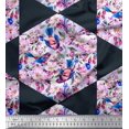 thumbnail image 1 of Soimoi Modal Satin Fabric Leaves,Bird & Floral Patchwork Decor Fabric Printed Yard 42 Inch Wide, 1 of 3