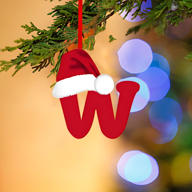 Fridja 26 Letters Christmas Tree Decoration Pendant, Christmas Tree Ornaments Personalized DIY Christmas Ornaments Christmas Decoration Xmas Tree Hanging Decor (W)