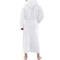 thumbnail image 2 of Innerwin Dressing Gown Solid Color Men Wrap Robe Home Hooded Thicken Plush Bath Robes White 3XL, 2 of 8