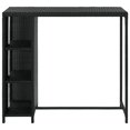 thumbnail image 4 of vidaXL Table de Bar avec Étagère de Rangement Noir 120x60x110 cm Poly Rotin, 4 of 4