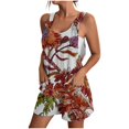 thumbnail image 1 of Pisexur Combinaison Casual Plus de Taille pour Femmes Summer Floral Sans Manches Ample Réglable Spaghetti Sangle Short Extensible une Pièce Combinaisons avec Poches S-3XL, 1 of 5