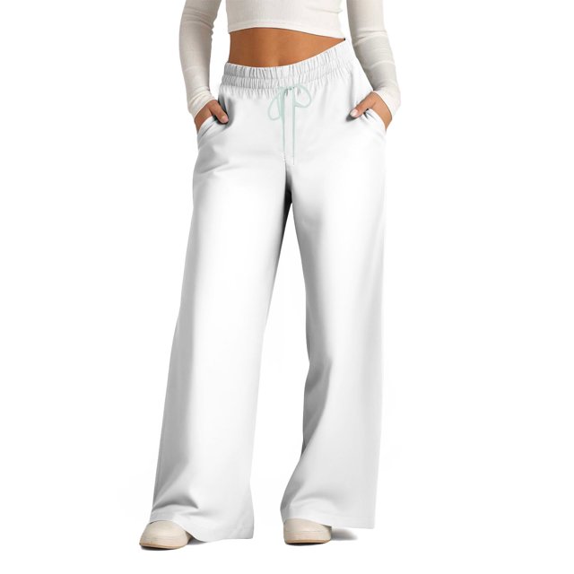 Pants for Women, Womens Fashionable Striped Printed Drawstring Wide Leg Pants