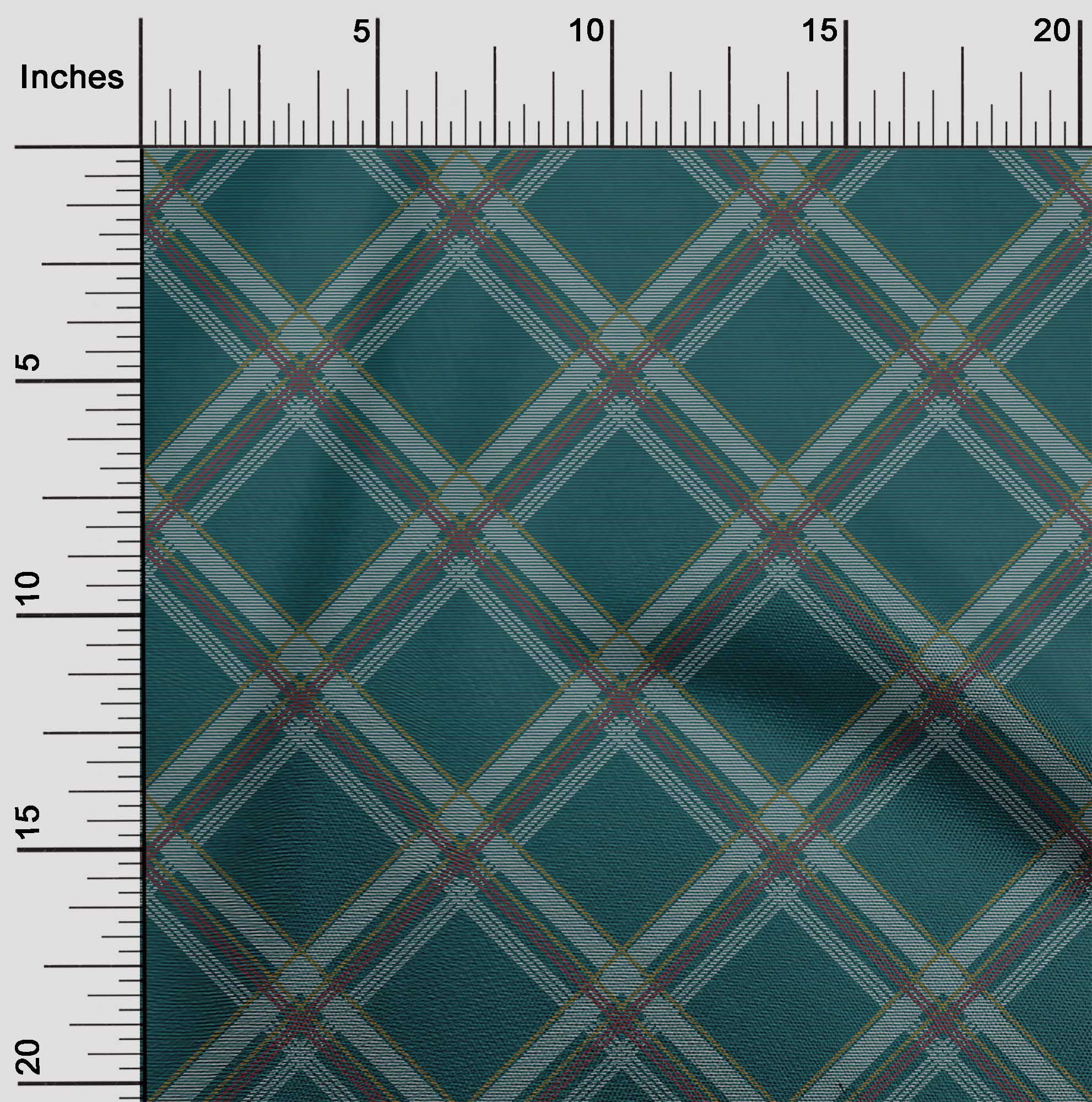 oneOone Cotton Poplin Fabric Tartan Check Print Fabric By Yard 42 Inch Wide