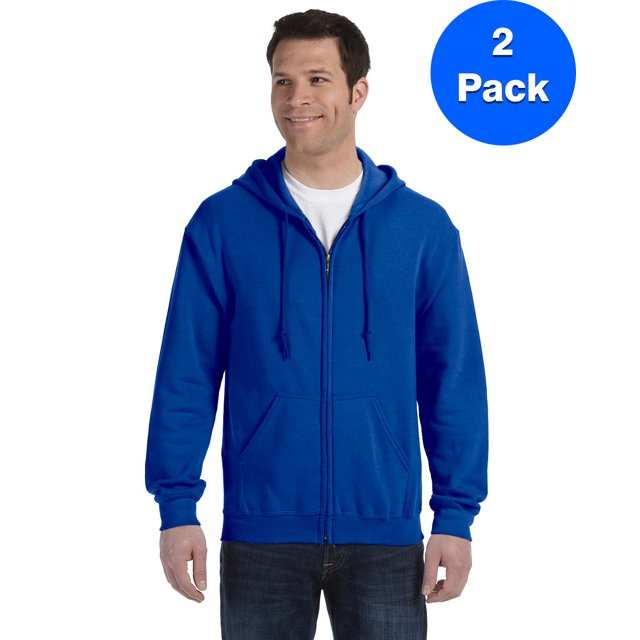 Gildan Sweat à Capuche Zippé Intégral pour Hommes - G186 (Lot de 2)