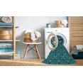 thumbnail image 2 of Ahgly Company Machine Washable Indoor Rectangle Transitional Teal Green Area Rugs, 2' x 4', 2 of 7