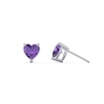 thumbnail image 2 of Heart Birthstone Stud Earrings, 2 of 4