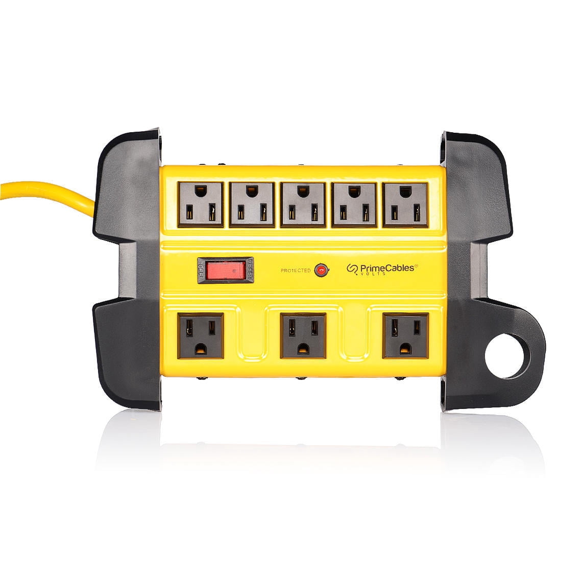 PrimeCables 8 Outlets Metal Housing Surge Protector with 14AWG 10Ft Cord, 1350 Joules