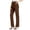 Coffee, variant on BLCHUNen Dress Pants for Women Lightweight Loose Breathable Elastic Waist Stretch Formal Business Office Work Pants with Pockets
