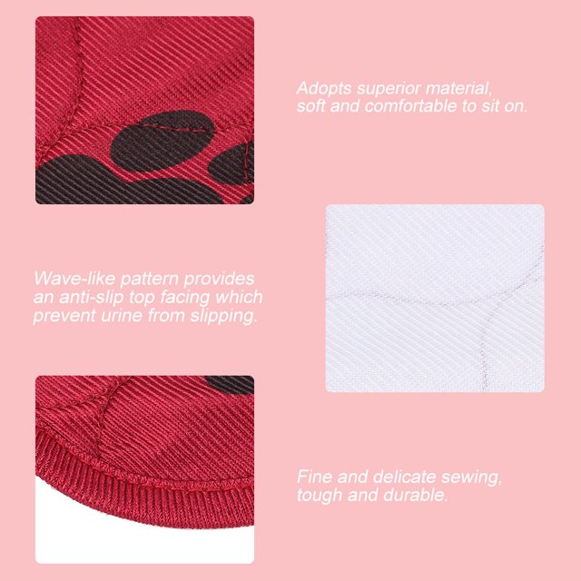 Tapis Pipi pour Chien, Grande Capacité d'Absorption, Tapis d'Entraînement pour Chien Lavables à la Machine, Séchage à la Tasse, Tapis Pipi pour Chien à Faible Hauteur, Joli Motif de Pattes, Tapis d'Urine Imperméables pour Chien