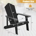 thumbnail image 3 of Costway Chaise Adirondack de Patio en HIPS avec Porte-Gobelet, Résistante aux Intempéries, Extérieure, 380 Lb, Noire, 3 of 10