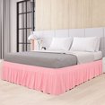thumbnail image 1 of PiccoCasa Polyester Brushed Bed Skirt with Elastic Dust Ruffles 16" Drop, Full Pink, 1 of 8