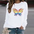 thumbnail image 4 of Winter Womens Casual Tops Ladies Butterfly Print Sweatshirt Blouse Tee Sweater, 4 of 6